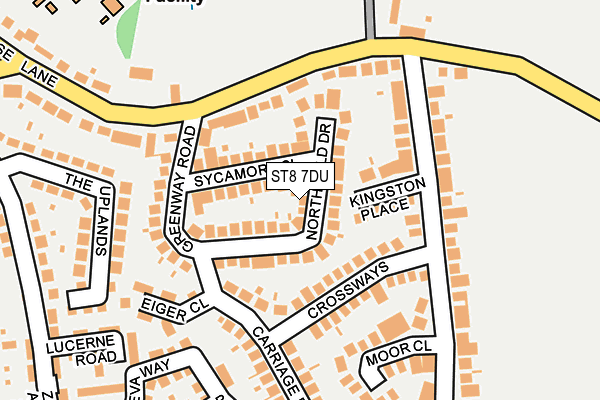 ST8 7DU map - OS OpenMap – Local (Ordnance Survey)