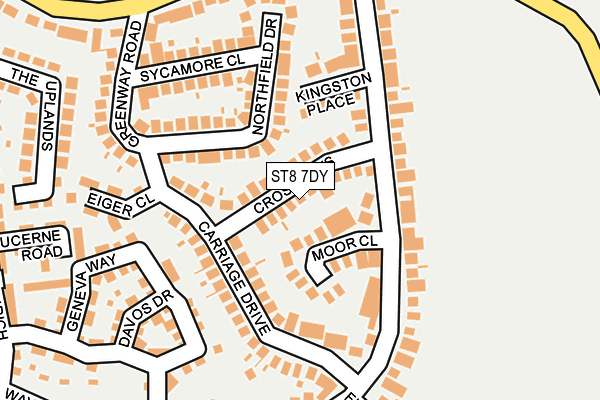 ST8 7DY map - OS OpenMap – Local (Ordnance Survey)