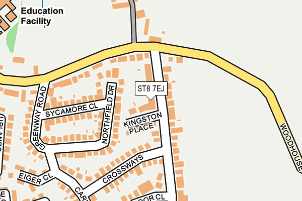 ST8 7EJ map - OS OpenMap – Local (Ordnance Survey)