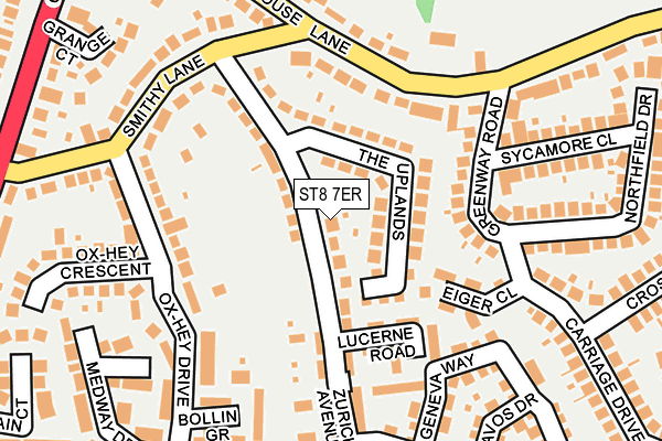 ST8 7ER map - OS OpenMap – Local (Ordnance Survey)