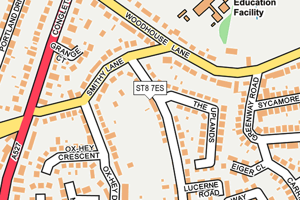 ST8 7ES map - OS OpenMap – Local (Ordnance Survey)