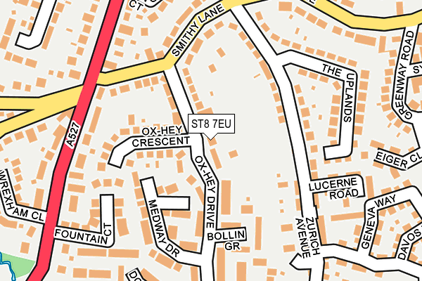 ST8 7EU map - OS OpenMap – Local (Ordnance Survey)
