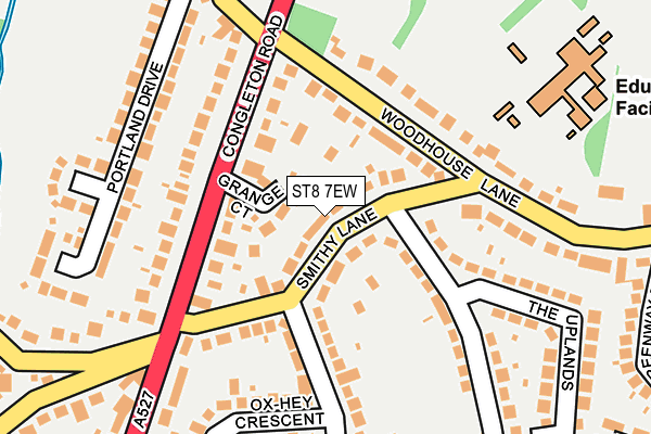 ST8 7EW map - OS OpenMap – Local (Ordnance Survey)