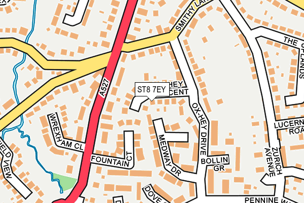 ST8 7EY map - OS OpenMap – Local (Ordnance Survey)