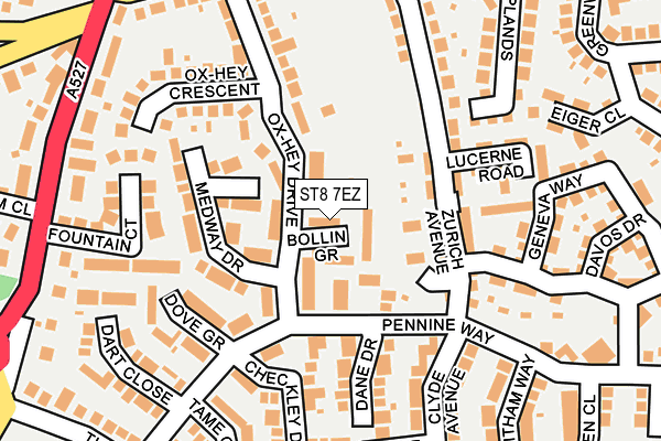 ST8 7EZ map - OS OpenMap – Local (Ordnance Survey)
