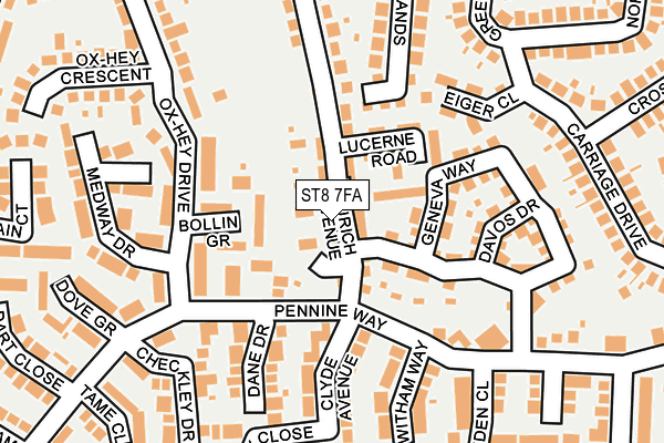 ST8 7FA map - OS OpenMap – Local (Ordnance Survey)