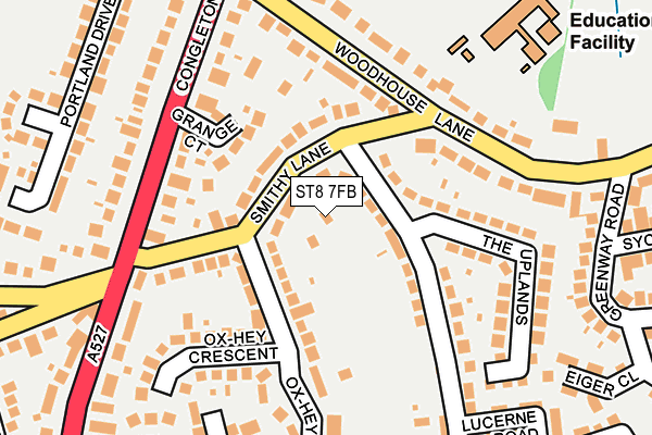 ST8 7FB map - OS OpenMap – Local (Ordnance Survey)