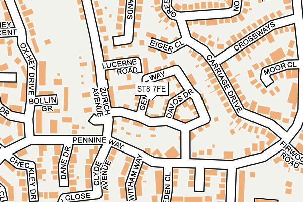 ST8 7FE map - OS OpenMap – Local (Ordnance Survey)