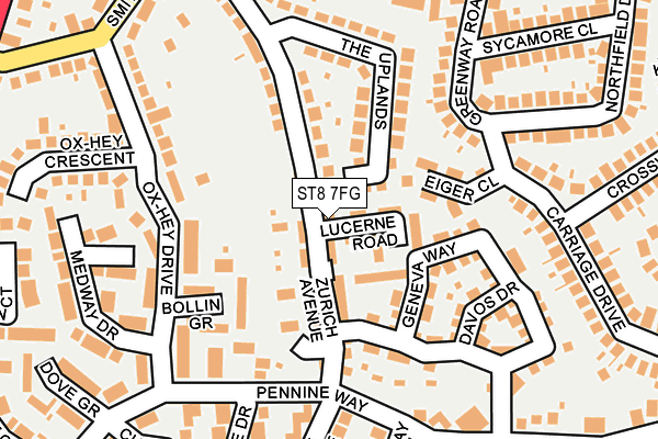 ST8 7FG map - OS OpenMap – Local (Ordnance Survey)