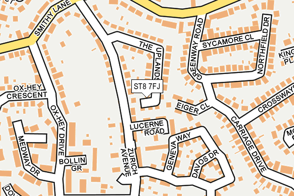 ST8 7FJ map - OS OpenMap – Local (Ordnance Survey)