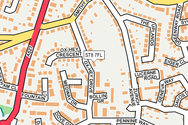 ST8 7FL map - OS OpenMap – Local (Ordnance Survey)