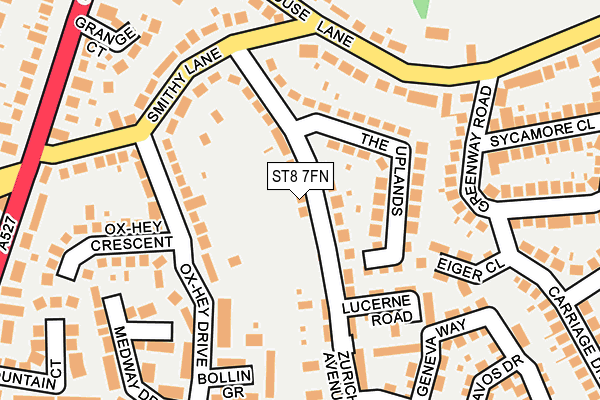 ST8 7FN map - OS OpenMap – Local (Ordnance Survey)