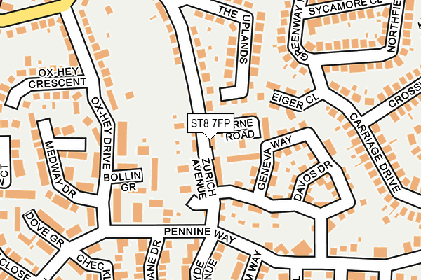 ST8 7FP map - OS OpenMap – Local (Ordnance Survey)