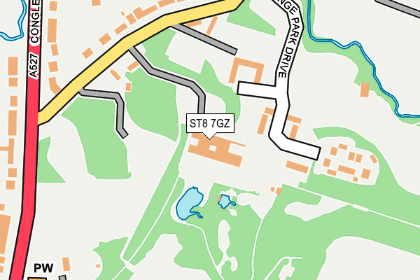 ST8 7GZ map - OS OpenMap – Local (Ordnance Survey)