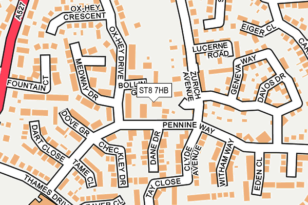 ST8 7HB map - OS OpenMap – Local (Ordnance Survey)