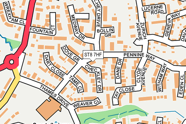 ST8 7HF map - OS OpenMap – Local (Ordnance Survey)