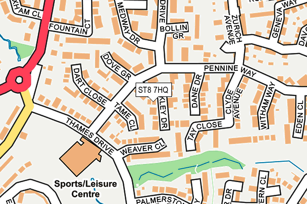 ST8 7HQ map - OS OpenMap – Local (Ordnance Survey)