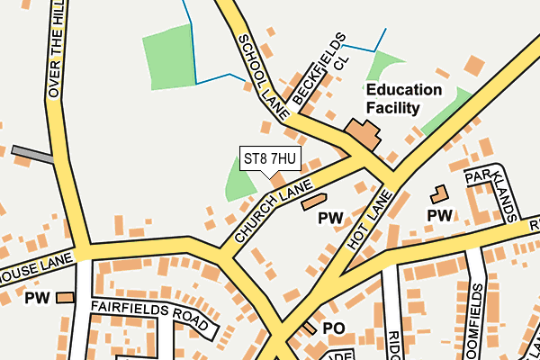 ST8 7HU map - OS OpenMap – Local (Ordnance Survey)