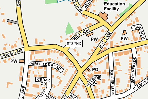 ST8 7HX map - OS OpenMap – Local (Ordnance Survey)