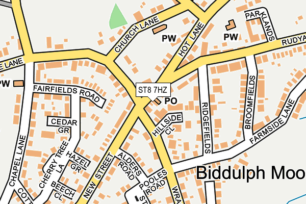 ST8 7HZ map - OS OpenMap – Local (Ordnance Survey)