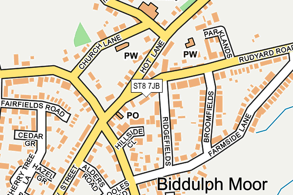 ST8 7JB map - OS OpenMap – Local (Ordnance Survey)