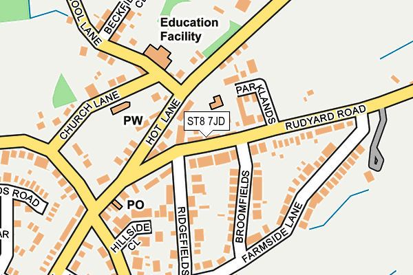 ST8 7JD map - OS OpenMap – Local (Ordnance Survey)