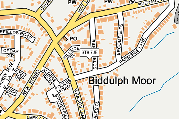 ST8 7JE map - OS OpenMap – Local (Ordnance Survey)