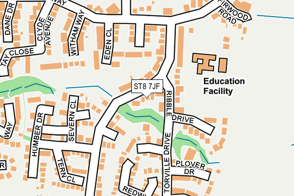 ST8 7JF map - OS OpenMap – Local (Ordnance Survey)