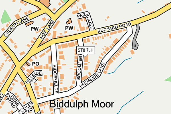 ST8 7JH map - OS OpenMap – Local (Ordnance Survey)