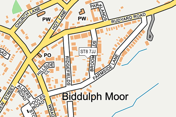 ST8 7JJ map - OS OpenMap – Local (Ordnance Survey)