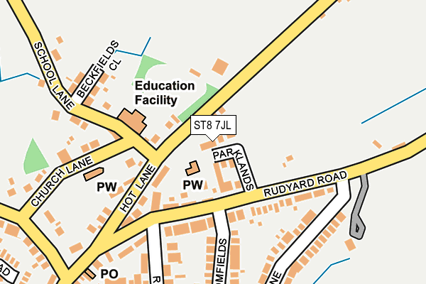 ST8 7JL map - OS OpenMap – Local (Ordnance Survey)