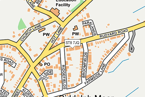 ST8 7JQ map - OS OpenMap – Local (Ordnance Survey)