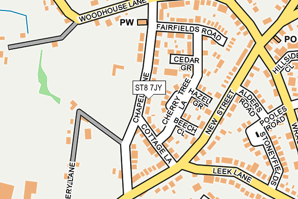ST8 7JY map - OS OpenMap – Local (Ordnance Survey)