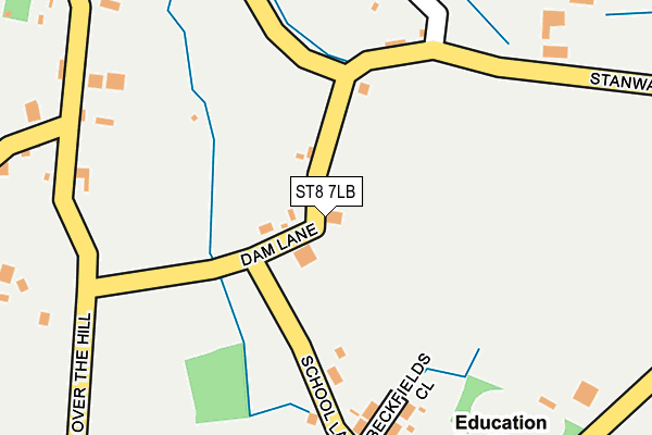 ST8 7LB map - OS OpenMap – Local (Ordnance Survey)