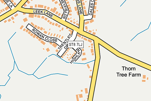 ST8 7LJ map - OS OpenMap – Local (Ordnance Survey)