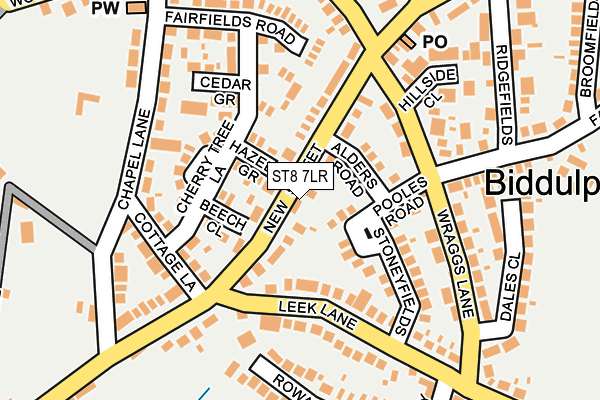 ST8 7LR map - OS OpenMap – Local (Ordnance Survey)