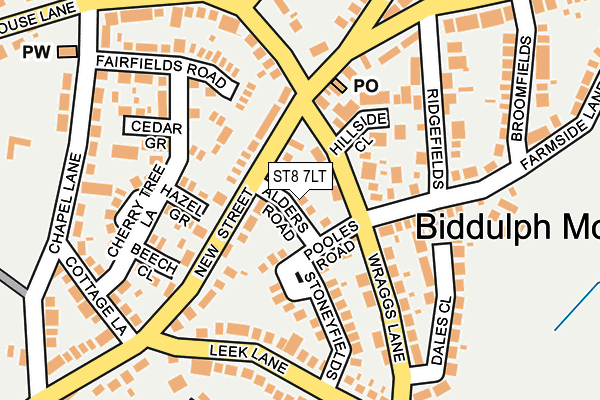 ST8 7LT map - OS OpenMap – Local (Ordnance Survey)