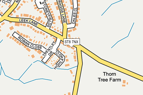 ST8 7NX map - OS OpenMap – Local (Ordnance Survey)