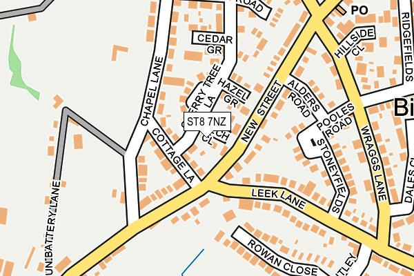ST8 7NZ map - OS OpenMap – Local (Ordnance Survey)