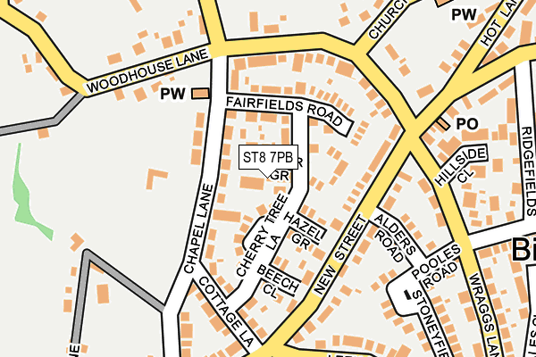 ST8 7PB map - OS OpenMap – Local (Ordnance Survey)