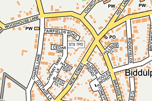 ST8 7PD map - OS OpenMap – Local (Ordnance Survey)