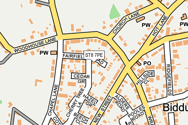 ST8 7PE map - OS OpenMap – Local (Ordnance Survey)