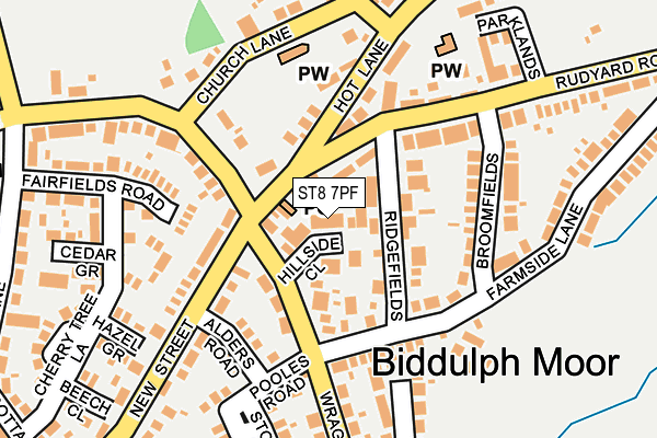 ST8 7PF map - OS OpenMap – Local (Ordnance Survey)