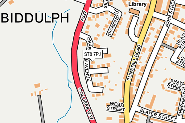 ST8 7PJ map - OS OpenMap – Local (Ordnance Survey)