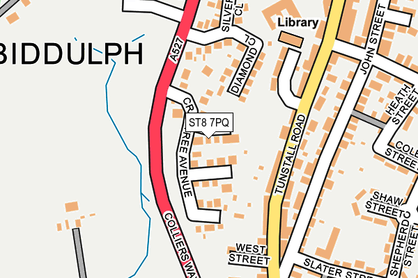 ST8 7PQ map - OS OpenMap – Local (Ordnance Survey)