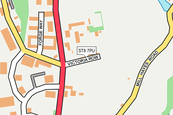 ST8 7PU map - OS OpenMap – Local (Ordnance Survey)