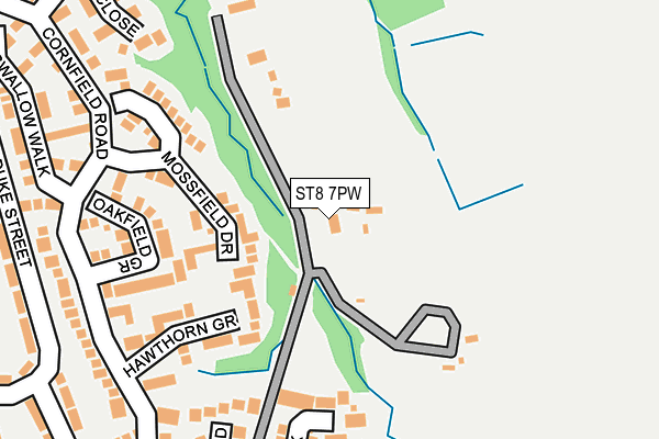 ST8 7PW map - OS OpenMap – Local (Ordnance Survey)