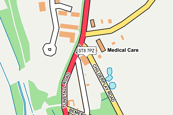 ST8 7PZ map - OS OpenMap – Local (Ordnance Survey)