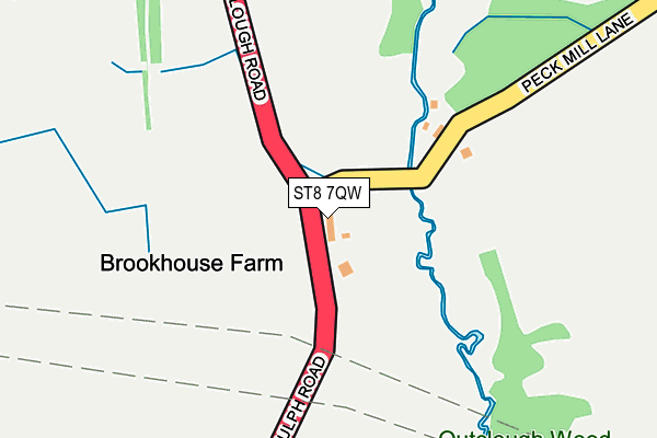 ST8 7QW map - OS OpenMap – Local (Ordnance Survey)