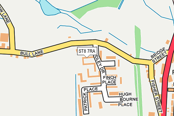 ST8 7RA map - OS OpenMap – Local (Ordnance Survey)